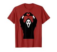 Ghost Red Heart Hands Scary Face Halloween Valentines Day T-Shirt