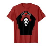 Ghost Red Heart Hands Scary Face Halloween Valentines Day T-Shirt