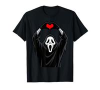 Ghost Red Heart Hands Scary Face Halloween Valentines Day T-Shirt