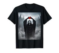 Ghost Red Heart Hands Scary Face Halloween Valentines Day T-Shirt