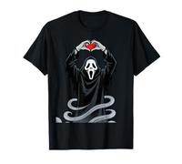 Ghost Red Heart Hands Scary Face Halloween Valentines Day T-Shirt