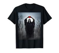 Ghost Red Heart Hands Scary Face Halloween Valentines Day T-Shirt