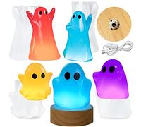 Ghost Resin Silicone Moulds, Helloween Night Light Lamp Making Kit of 6, Epoxy Casting Art Crafts for Polymer Clay, Soap, Candle