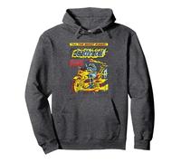 Ghost Rider Chest Deathrace Pullover Hoodie, Adult Unisex, Dark Heather Grey, Medium