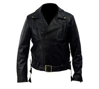 Ghost Rider Nicolas Cage (Johnny Blaze) Black Biker Style Genuine Leather Jacket- L