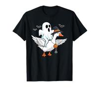 Ghost Riding A Goose Funny Witch Hat Silly Animal Halloween T-Shirt