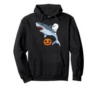 Ghost Riding Shark Lazy Halloween Costume Animal Pumpkin Pullover Hoodie