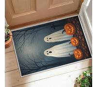 Ghost Runner Rug, Halloween Spooky Pumpkin Tree Halloween Orange Non-Slip Doormat Accents Rug Fade Resistant for Kitchen Entryway Bedside Laundry Decor 2x3 Ft