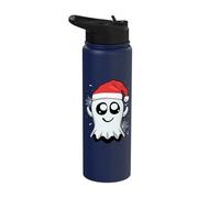 Ghost Santa Hat Christmas Halloween Stainless Steel Insulated Water Bottle