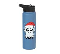 Ghost Santa Hat Christmas Halloween Stainless Steel Insulated Water Bottle