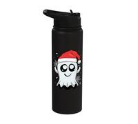 Ghost Santa Hat Christmas Halloween Stainless Steel Insulated Water Bottle