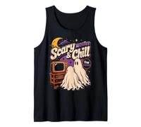 Ghost Scary Horror Movies N Chill Halloween Night Costume Tank Top