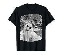 Ghost Selfie Beach Summer Funny Halloween Vacation Value Graphic T-Shirt
