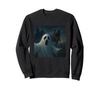 Ghost Selfie T-Rex Dinosaur Chase Funny Humor Sweatshirt