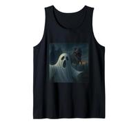 Ghost Selfie T-Rex Dinosaur Chase Funny Humor Tank Top