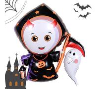 Ghost Shape Foil Balloon | Halloween Iridescent Ghost Supershape Foils Balloon | Halloween Skeleton Aluminium Foil Balloons | Party Supplies Inflatable Balloons for Photography Props, Kar