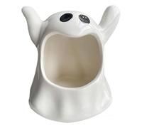 Ghost Shaped Ceramic Holder Ghost Ceramic Candy Bowl Halloween Candle Holder Cup Multipurpose Tabletop Organizer for Party Home Office