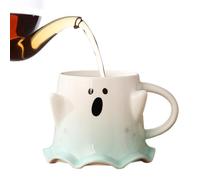 Ghost Shaped Coffee Cup | 460ml Porcelain Water Drink Mug Ceramic Tea Cups | Halloween Mugs with Handle for Cafe Kitchen Dining Room Living Room Study