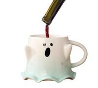 Ghost Shaped Coffee Mug - 460ml Porcelain Water Drink Mug Ceramic Tea Cups - Halloween Ghost Mugs with Handle for Living Room, Cafe, Dormitory, Kitchen or Dining Room