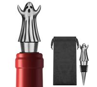 Ghost-Shaped Wine Bottle Stoppers, Halloween Decorations, Great for Wine, Prosecco & Champagne, Funny Gifts for Women, Perfect for Halloween, Christmas and Wine Lovers, Packaged with Gift Pouch