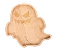 Ghost Shaped Wooden Food Tray for Table Setting Halloween
