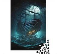Ghost Ship Moonlight 1000 Pieces Eco-Friendly Puzzle Adult Hobbyists Portable Mind Decompression Entertainment 52x38cm/1000pcs