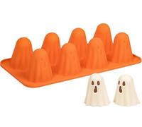 Ghost Silicone Mold, 2 Packs Ghost Chocolate Candy Molds Halloween Silicone Molds for Jelly, Chocolate, Candy, Gummy, Crayon, Ice Cube Resin Cake Ghost-Mold Halloween Party Decorations 1pc