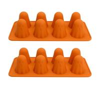 Ghost Silicone Mold, 2PCS 8-Cavity Ghost Candy Moulds Non-Stick Halloween Candle Molds for Baking Cupcake Jelly Ice Cube DIY Craft