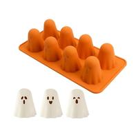 Ghost Silicone Mold,3D Ghost Chocolate Candy Molds,Halloween Theme Mould,8/9-Cavity Cute Ghost Molds,Funny Halloween Silicone Mold for Baking Cake Pudding Fondant Muffin Soap Candle Ice cubes