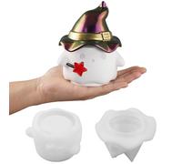 Ghost Silicone Mold with Witch's Hat Unique 3D Halloween Candle Molds for DIY Aromatherapy Candles Soap Wax Halloween Decor