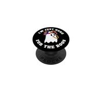 Ghost Sipping Beer from Beer Hat I'm Just Here for the Boos PopSockets Adhesive PopGrip