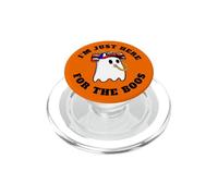 Ghost Sipping Beer from Beer Hat I'm Just Here for the Boos PopSockets PopGrip for MagSafe