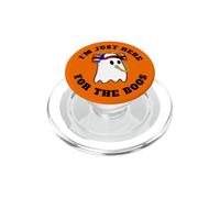 Ghost Sipping Beer from Beer Hat I'm Just Here for the Boos PopSockets PopGrip for MagSafe