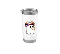 Ghost Sipping Beer from Beer Hat I'm Just Here for the Boos Stainless Steel Insulated Tumbler