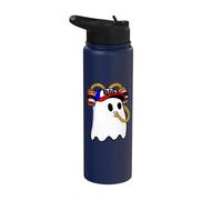 Ghost Sipping Beer from Beer Hat I'm Just Here for the Boos Stainless Steel Insulated Water Bottle