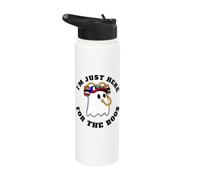 Ghost Sipping Beer from Beer Hat I'm Just Here for the Boos Stainless Steel Insulated Water Bottle