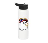 Ghost Sipping Beer from Beer Hat I'm Just Here for the Boos Stainless Steel Insulated Water Bottle
