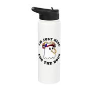 Ghost Sipping Beer from Beer Hat I'm Just Here for the Boos Stainless Steel Insulated Water Bottle