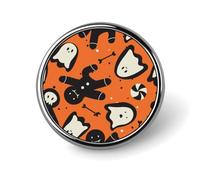 Ghost Skeleton Lapel Pin Round Metal Brooch Pin 1 Inch | Lightweight Badge Pin for Jackets, Secure Pin Back, Fashionable Button Pins for Suit Shirt Backpack Hat, Gift for Men Women