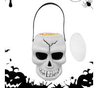 Ghost Skull Candy Jars - plasticc Pail Candy Bowl, Horror Skulls Shaped | Mini Sweet Pots Halloween Tree Decorations, Trick Treat Bags for Halloween Party Favors (17x11cm/6.69x4.33 Inches)
