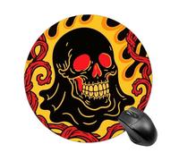 Ghost Skull Mouse Pad Round Laptop Mouse Mat Cute Computer Mousepad Keyboard Pad Non-Slip Desk Pads for Gaming Office Work Home
