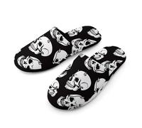 Ghost Skull Slippers Women Winter Warm Cotton Hotel Slippers Anti-Slip Bedroom Slip-Ons Shoes 38-39_（7-8）