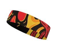 Ghost Skull Sports Sweatband 15" Polyester Hairband Absorbent Quick-Dry Headband for Running, Yoga