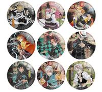 Ghost Slayers Badges Anime Figure Tinplate Badge Pins Decorations - Multicolore 58mm 9 Pieces