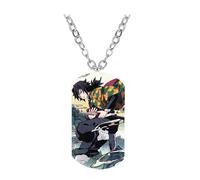 Ghost Slayers Necklace Figure Cosplay Chain Anime Ghost Slayers Stainless Steel Color Printing Pendant (Multicolore B)