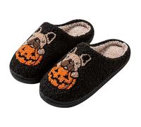 Ghost Slippers Halloween Slippers for Women Cute Spooky Ghost Pumpkin Slipper Cozy Soft Fluffy Plush Fuzzy Winter Warm Slip On House Bedroom Shoes Cushion Memory Foam Non-slip Indoor Outdoor Sliders