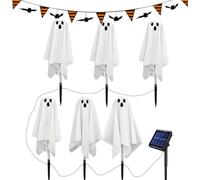 Ghost Solar Lights | Halloween Outdoor Ghost Stake Lightss | Holiday Outside Lighting For Porch Patio Courtyard Yard Lawn Walkway Path | Home Apartments