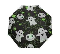 Ghost Spider Web Halloween Umbrella Windproof Automatic Foldable Umbrells Auto Open Close for Men Women Kids