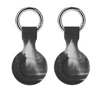 Ghost Spirit Specter Seance Spiritism Keychain Holder Case Compatible with AirTag Waterproof Silicone Shell Protective Case 2PCS