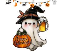 Ghost Stained Glass - Halloween Ornaments | Cute 2D Pendant Sun Catcher Window Ornament for Home Kitchen Classroom Decorations Indoor Outdoor Porch Yard Display
